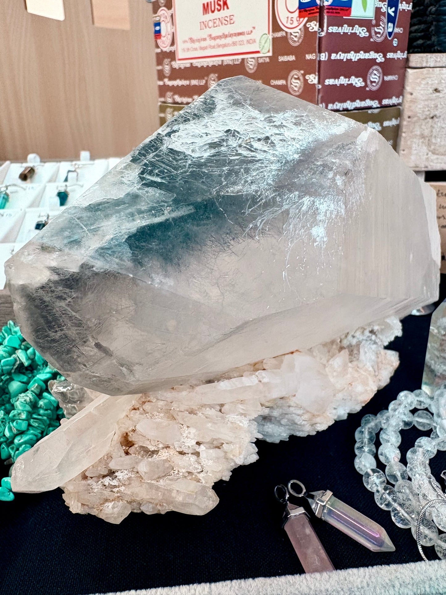 Extra large Quartz point on matrix