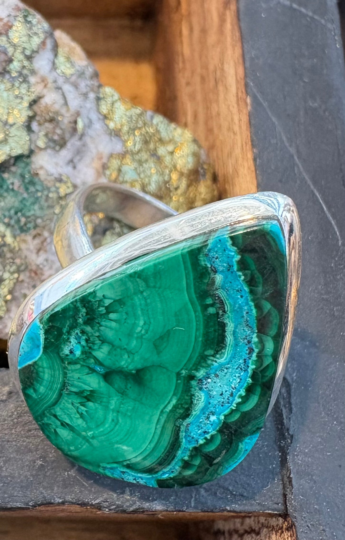 Malachite and Azurite ring