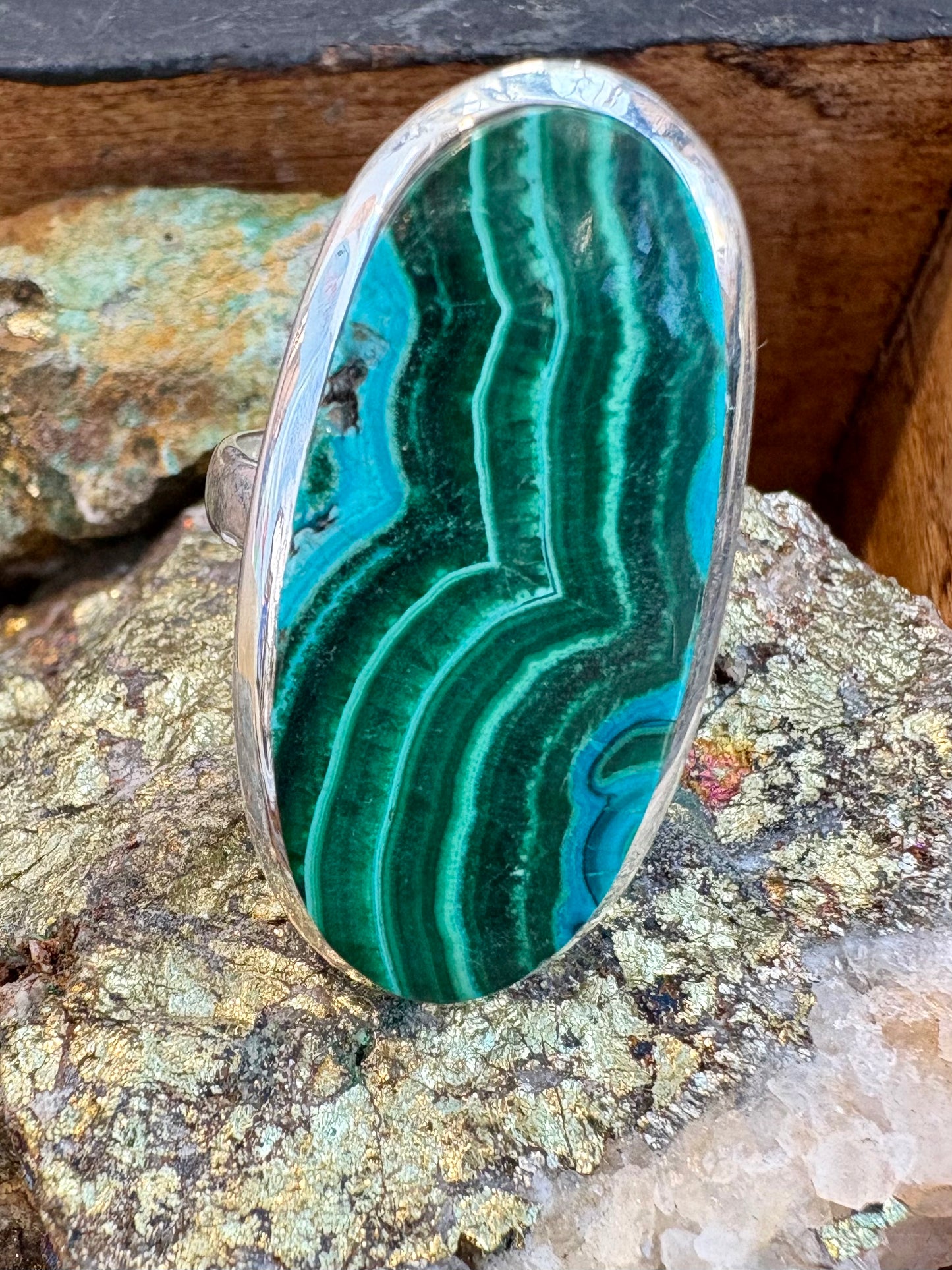 Malachite and Azurite ring