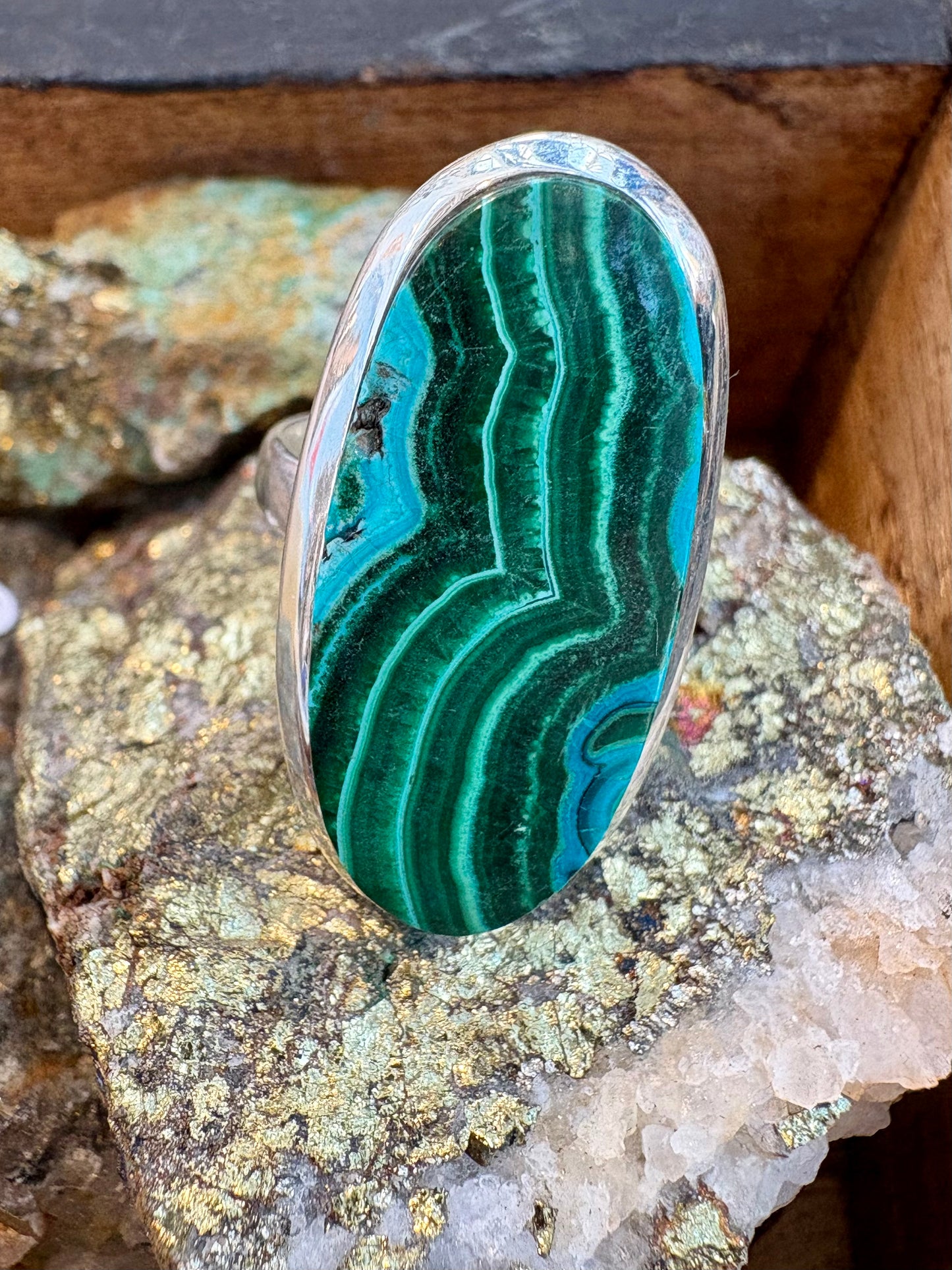 Malachite and Azurite ring