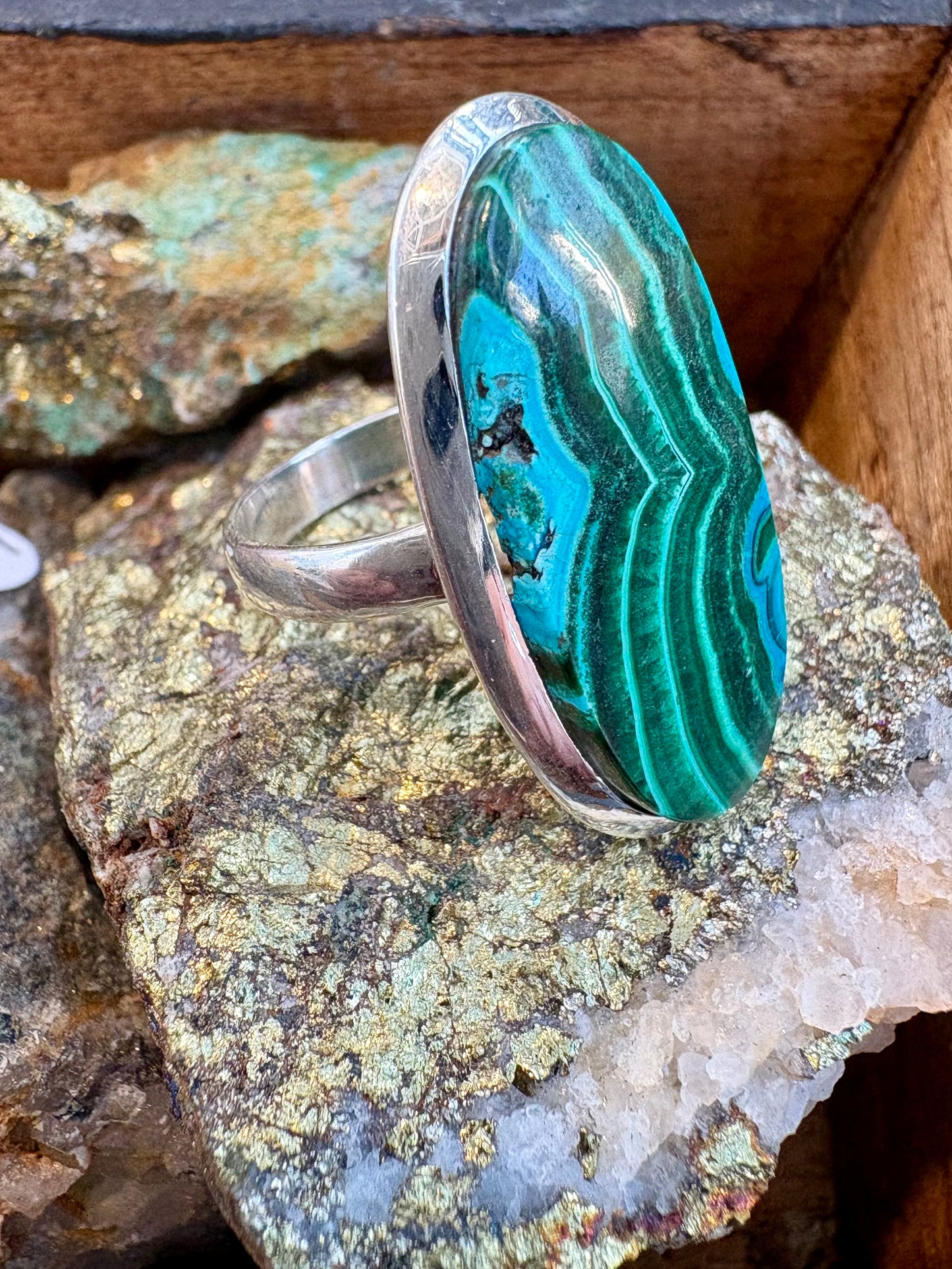 Malachite and Azurite ring