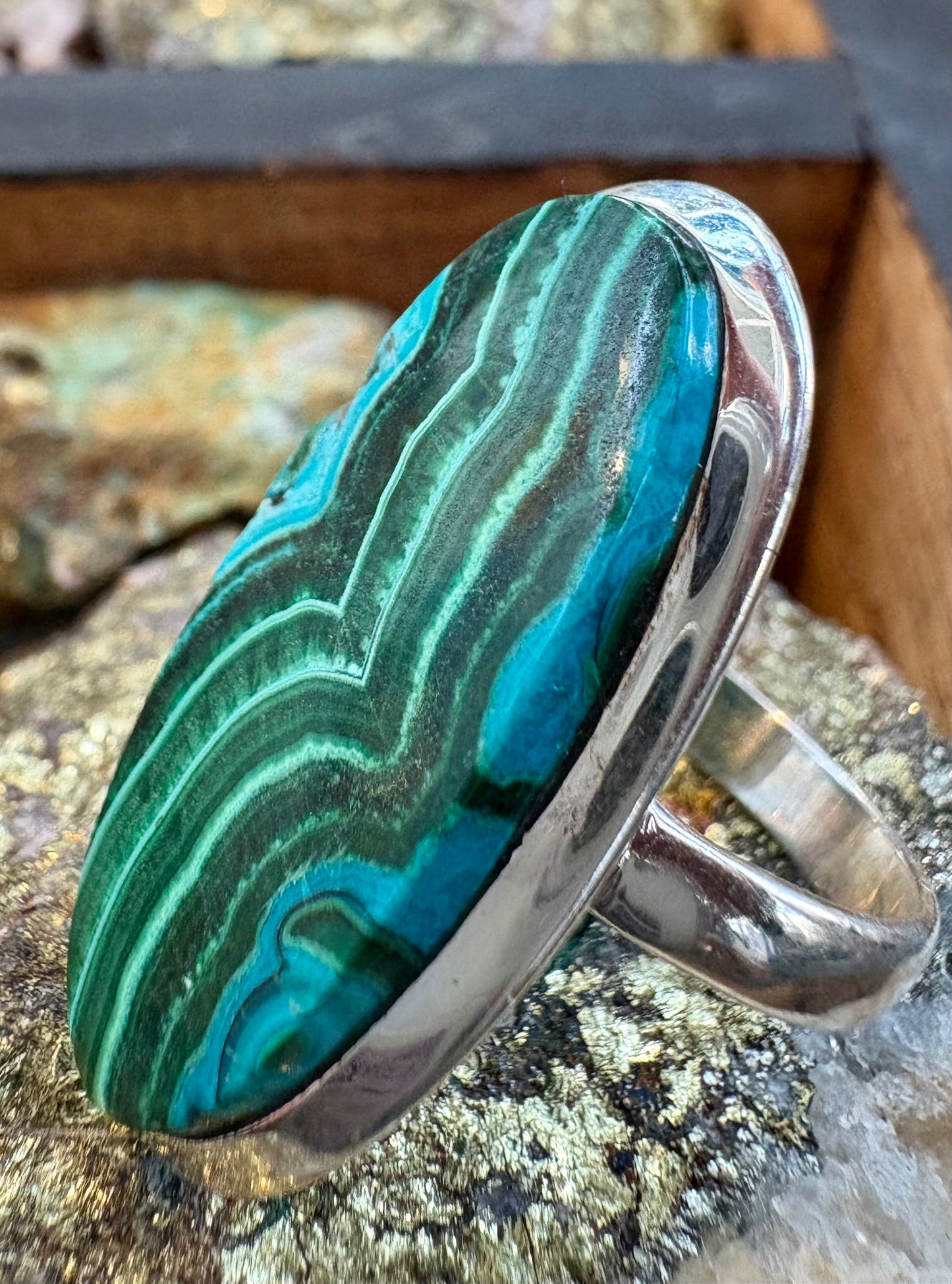 Malachite and Azurite ring