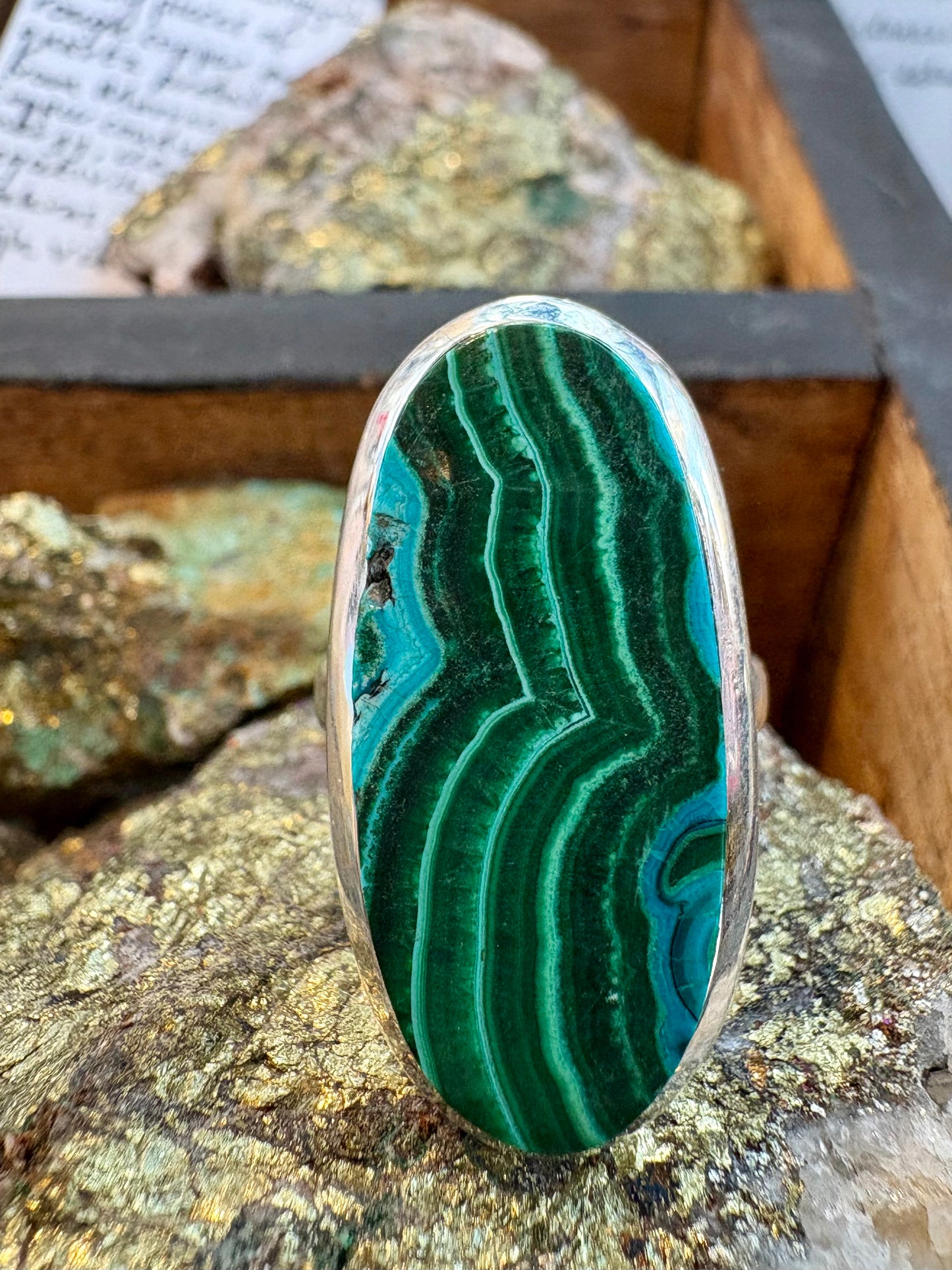 Malachite and Azurite ring