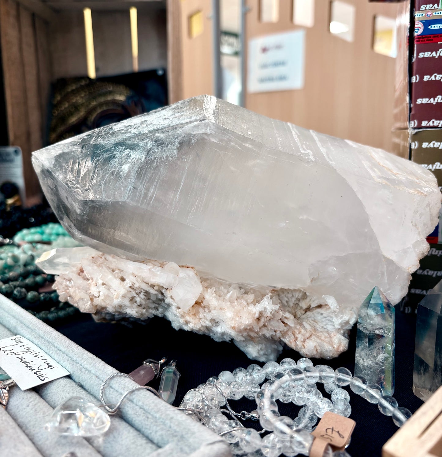 Extra large Quartz point on matrix