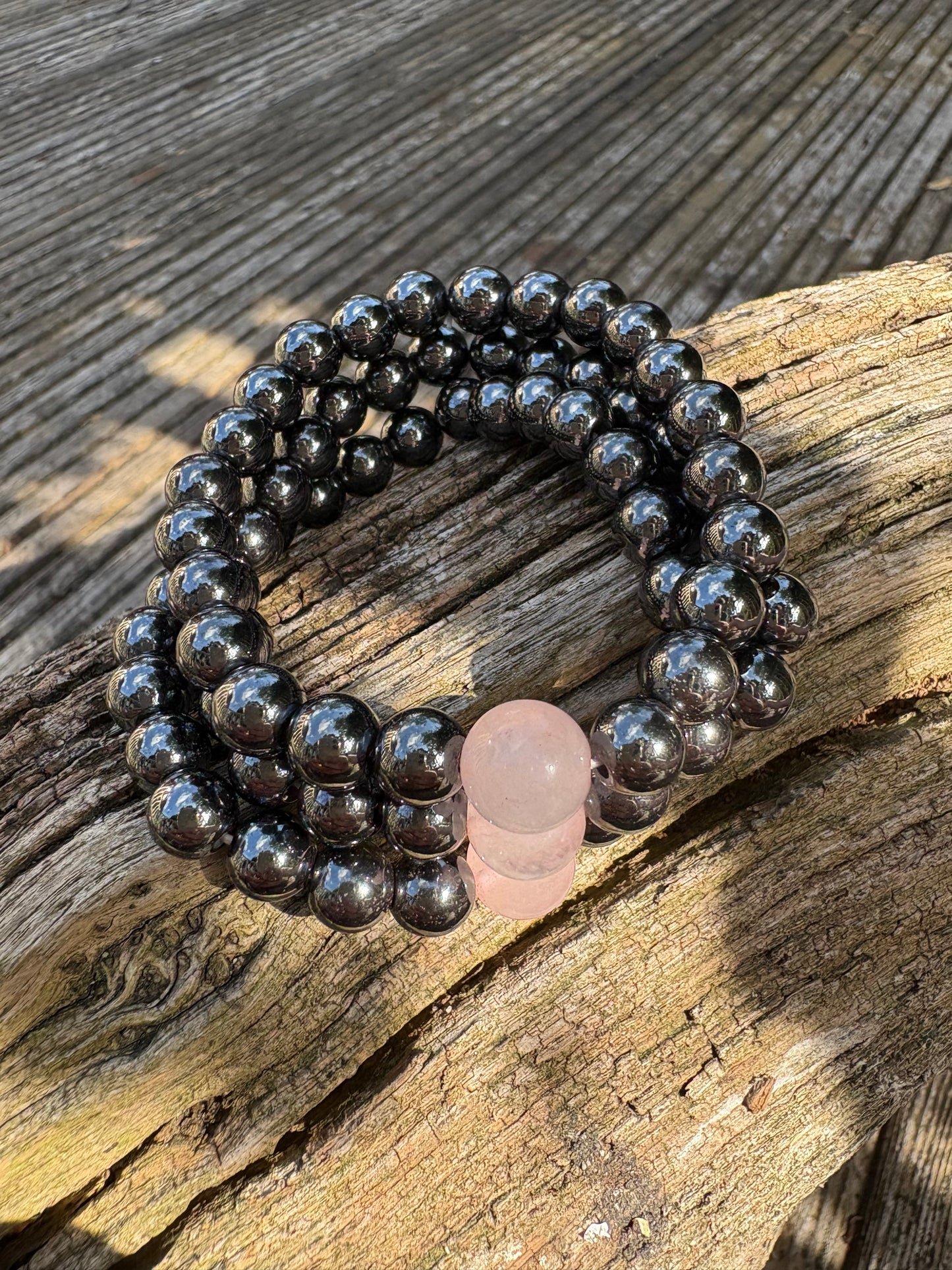 Hematite and Rose Quartz