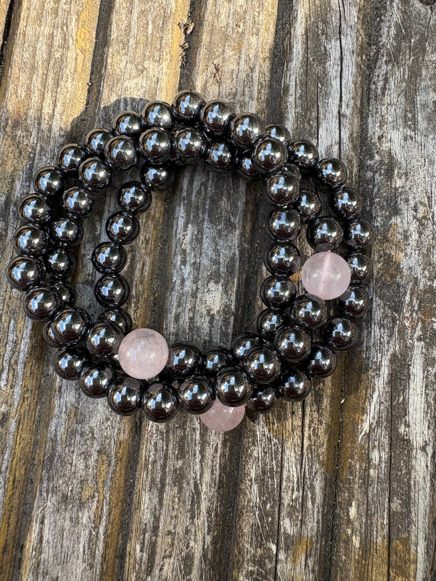 Hematite and Rose Quartz